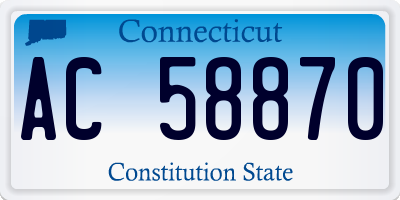 CT license plate AC58870