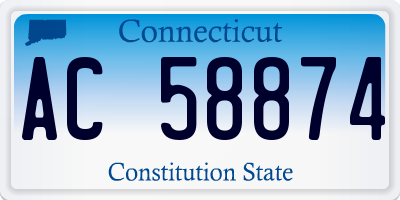 CT license plate AC58874