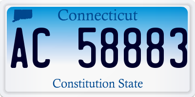 CT license plate AC58883