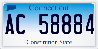 CT license plate AC58884