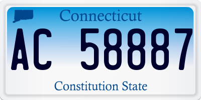 CT license plate AC58887