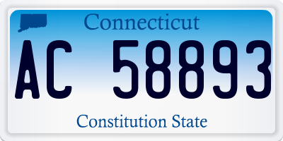 CT license plate AC58893