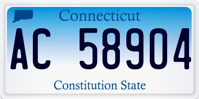 CT license plate AC58904