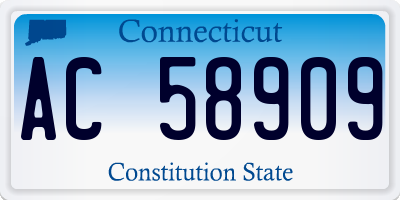 CT license plate AC58909