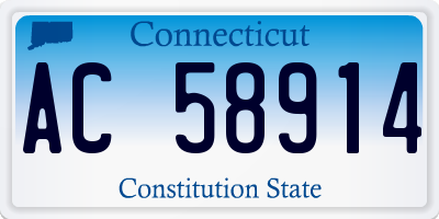 CT license plate AC58914