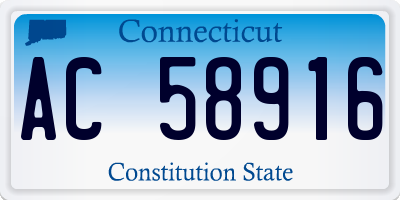 CT license plate AC58916