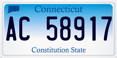 CT license plate AC58917