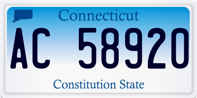 CT license plate AC58920