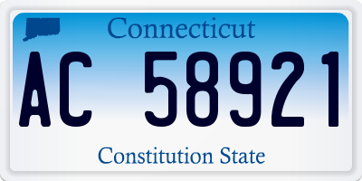 CT license plate AC58921