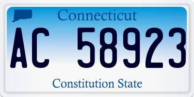 CT license plate AC58923