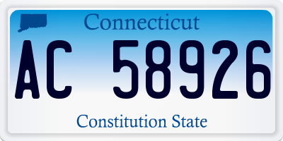 CT license plate AC58926