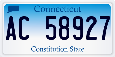 CT license plate AC58927