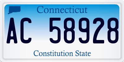 CT license plate AC58928