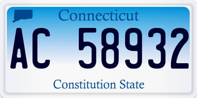 CT license plate AC58932