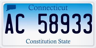 CT license plate AC58933