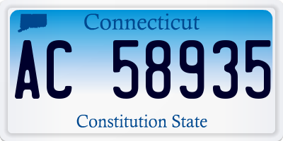 CT license plate AC58935