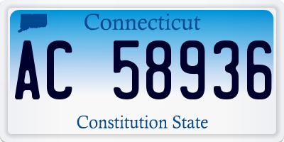 CT license plate AC58936