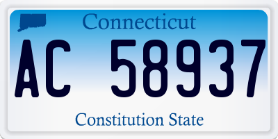 CT license plate AC58937