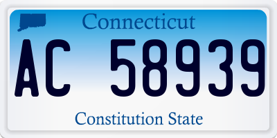 CT license plate AC58939