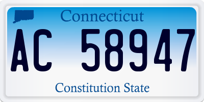 CT license plate AC58947