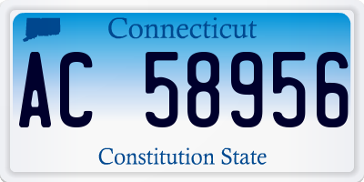 CT license plate AC58956