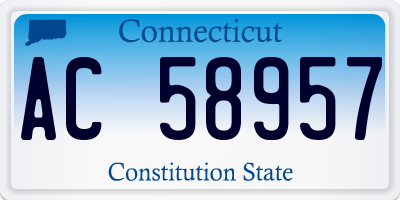 CT license plate AC58957