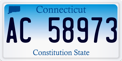 CT license plate AC58973