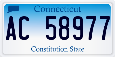 CT license plate AC58977