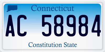 CT license plate AC58984