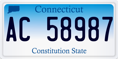 CT license plate AC58987