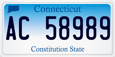 CT license plate AC58989