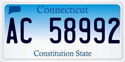 CT license plate AC58992