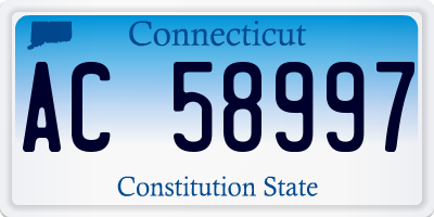 CT license plate AC58997