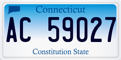 CT license plate AC59027