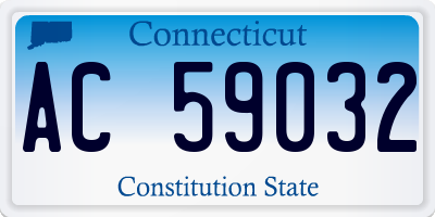 CT license plate AC59032