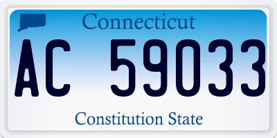 CT license plate AC59033