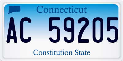 CT license plate AC59205