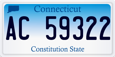 CT license plate AC59322