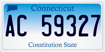 CT license plate AC59327