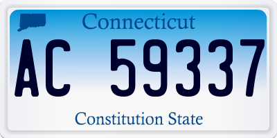 CT license plate AC59337