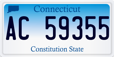 CT license plate AC59355