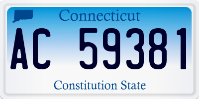 CT license plate AC59381