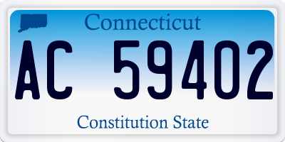 CT license plate AC59402
