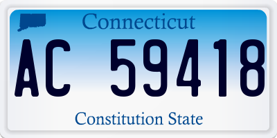 CT license plate AC59418
