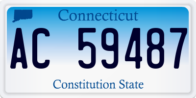 CT license plate AC59487