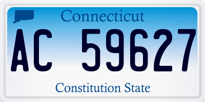 CT license plate AC59627