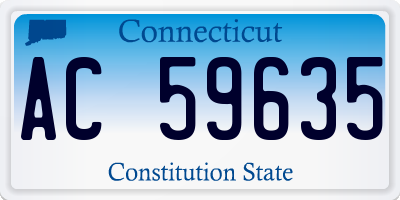 CT license plate AC59635