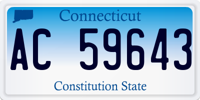 CT license plate AC59643