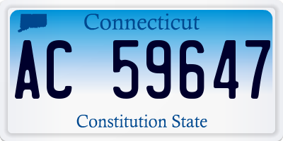 CT license plate AC59647