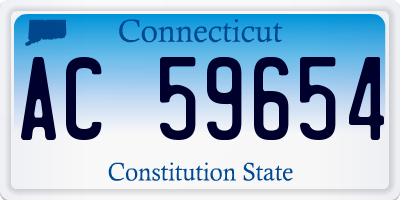 CT license plate AC59654